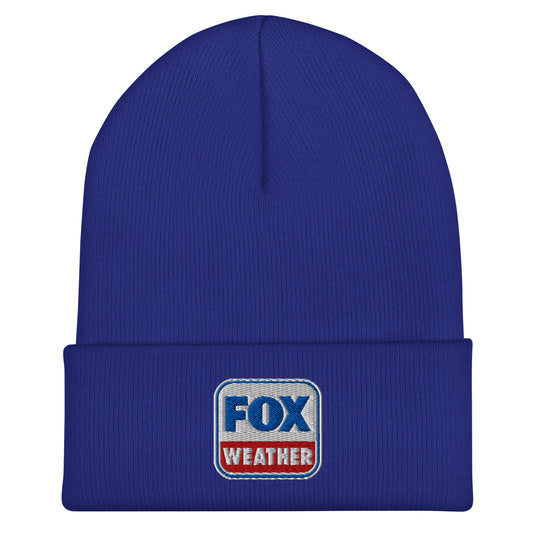 FOX Weather Logo Embroidered Cuffed Beanie Royal