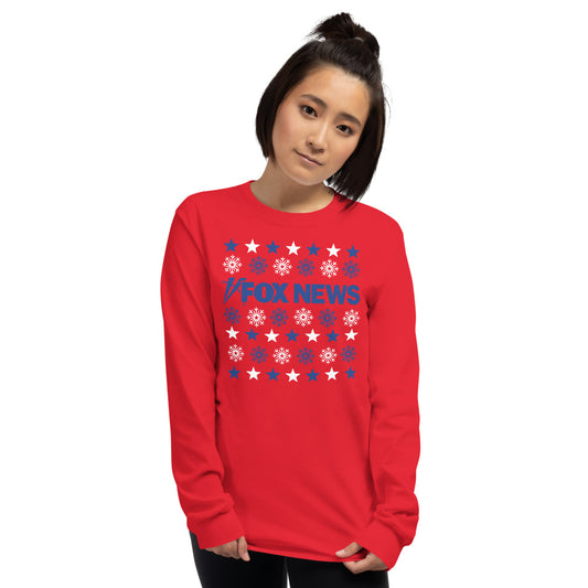 FOX News Holiday Snowflakes Long Sleeve  Red-3