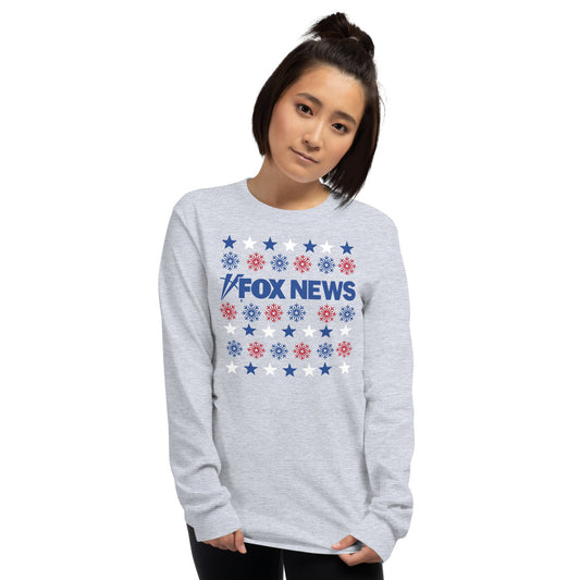 FOX News Holiday Snowflakes Long Sleeve  Red-2