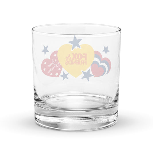 FOX & Friends Proud American Hearts And Stars Rocks Glass