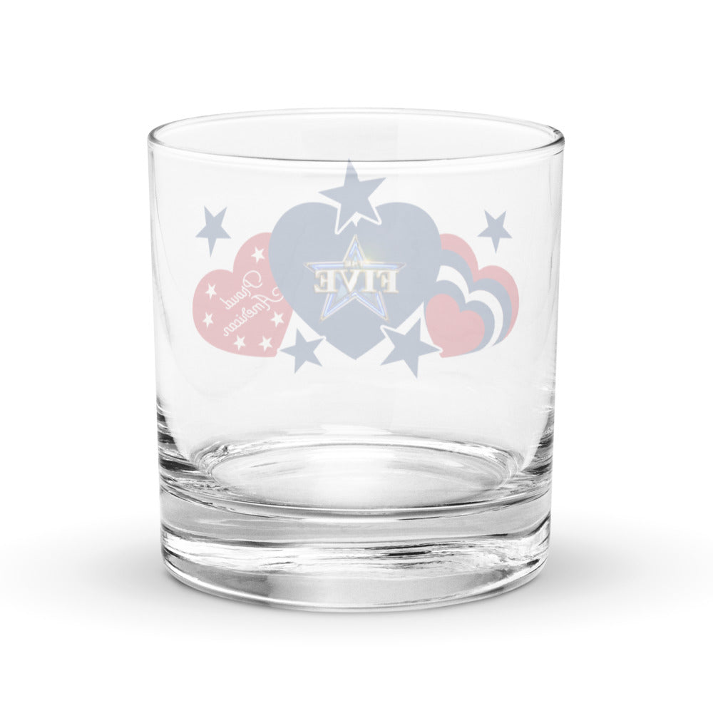 The Five Hearts And Stars Rocks Glass