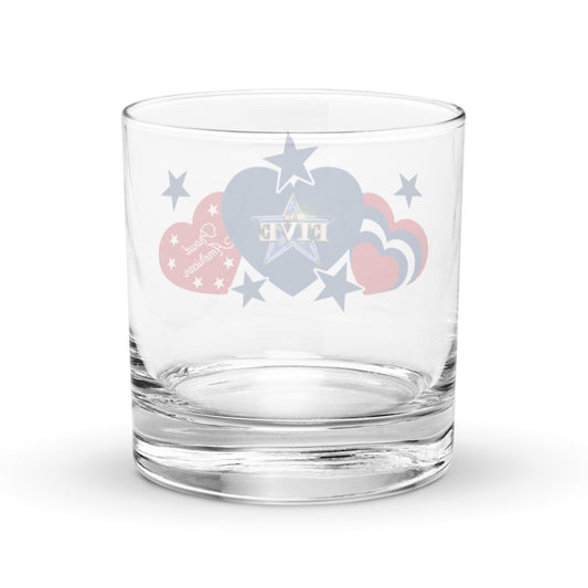 The Five Hearts And Stars Rocks Glass