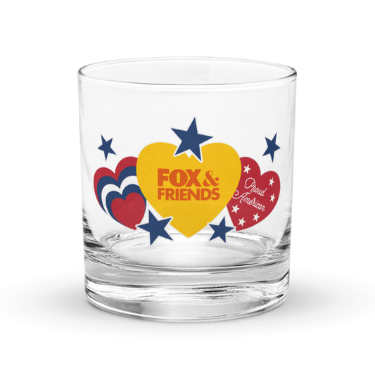 Fox & Friends Hearts And Stars Rocks Glass