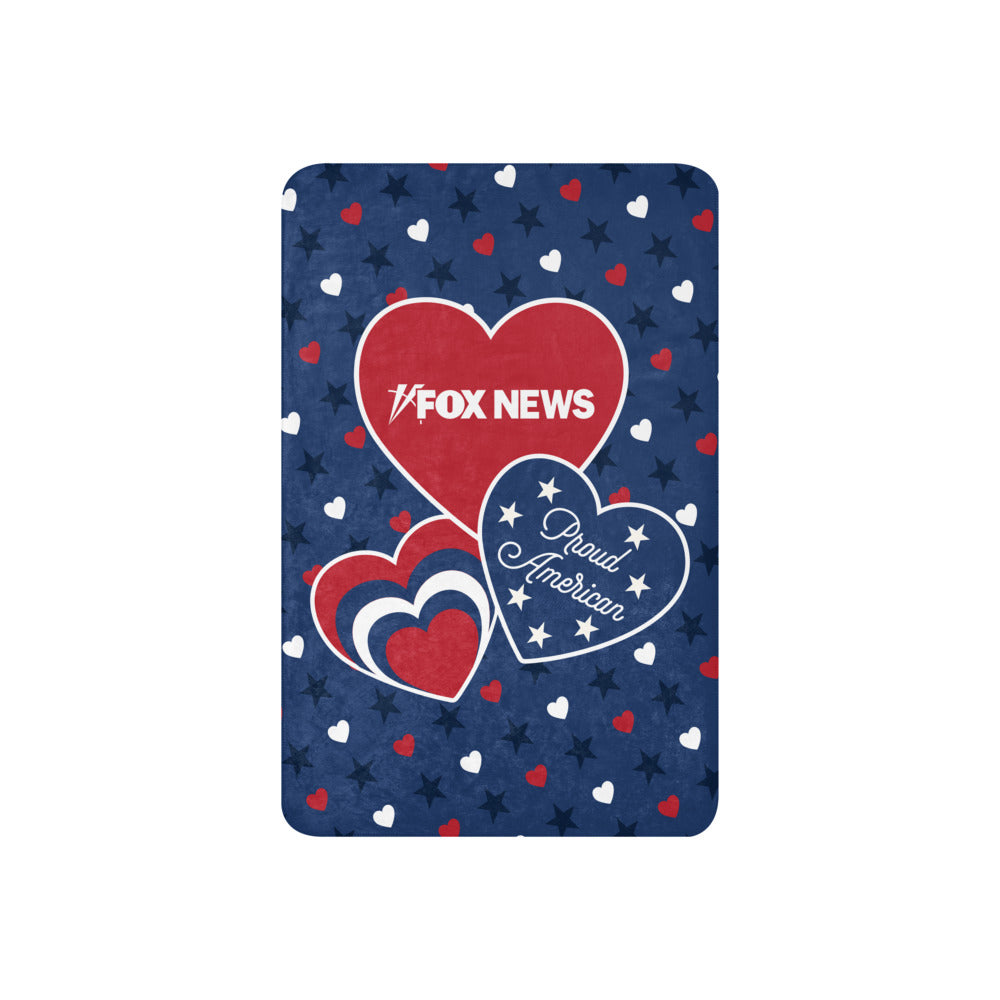 FOX News Proud American Hearts And Stars Blanket 37 in x 57 in