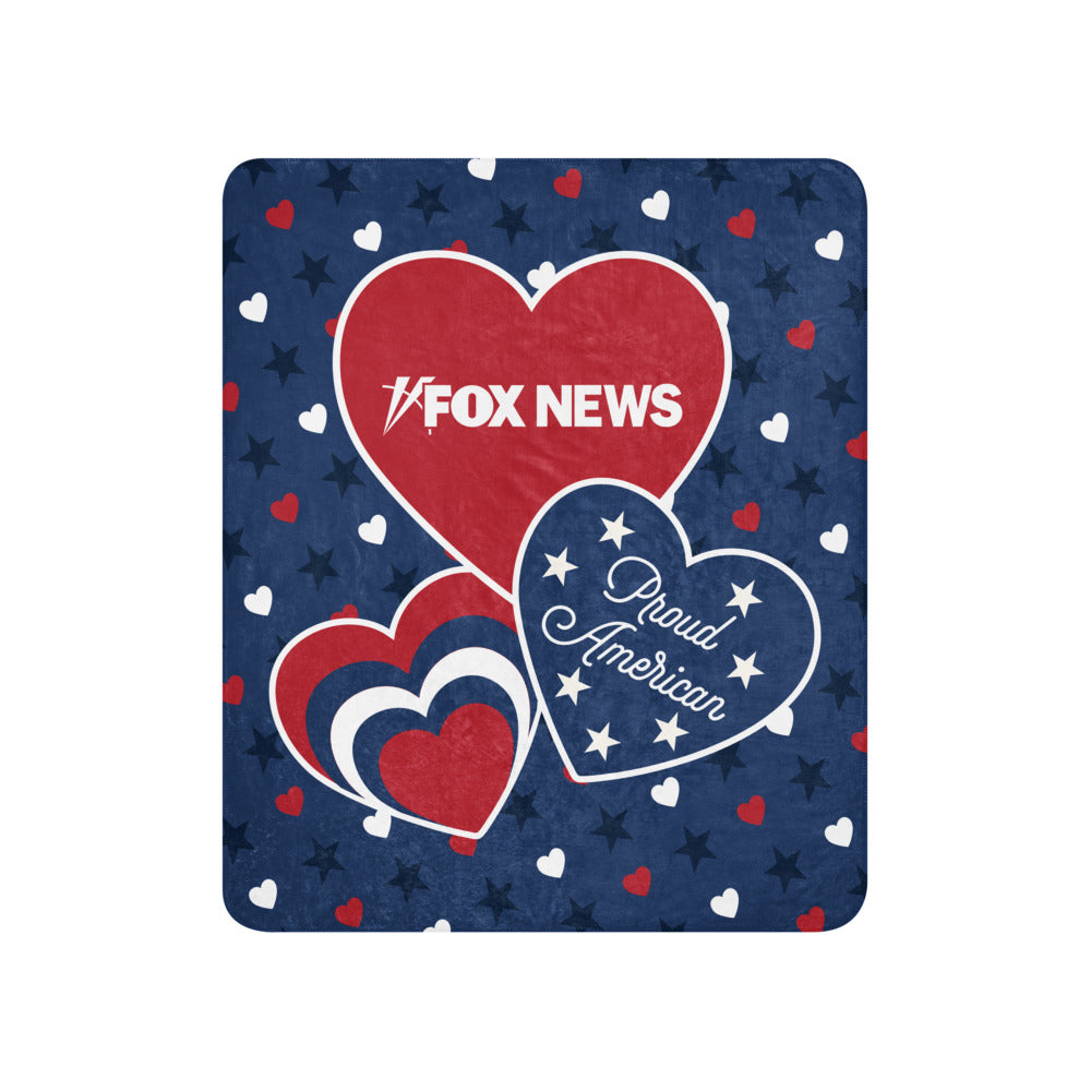 FOX News Proud American Hearts And Stars Blanket 50 in x 60 in