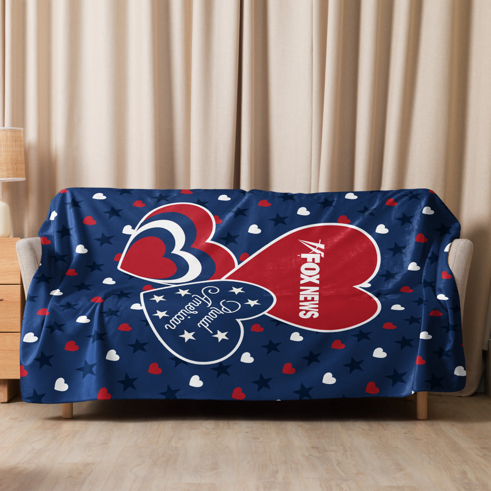 FOX News Proud American Hearts And Stars Blanket