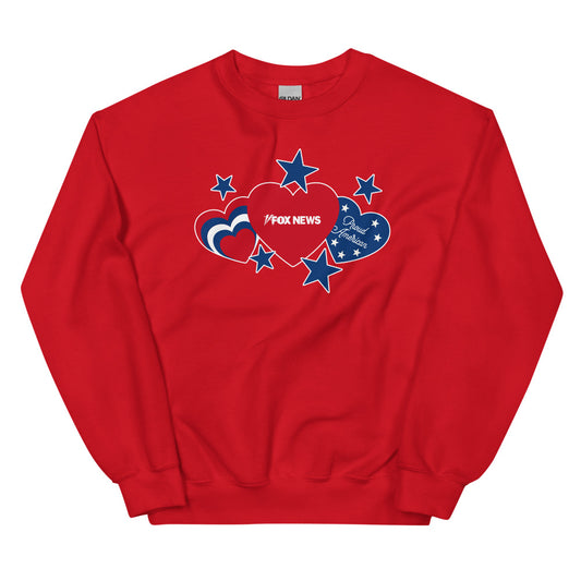 Fox News Hearts And Stars Sweatshirt Red