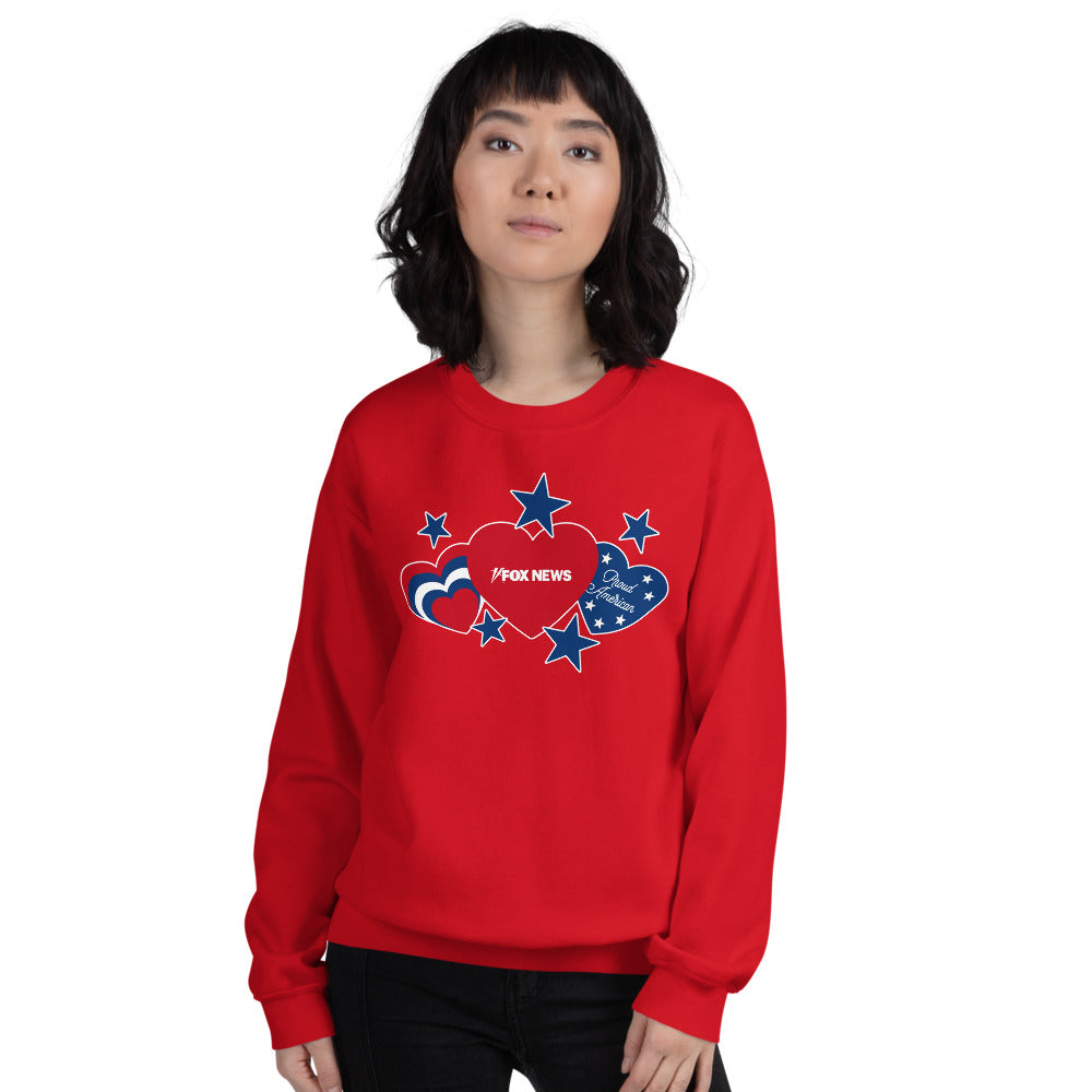 FOX News Proud American Hearts And Stars Sweatshirt