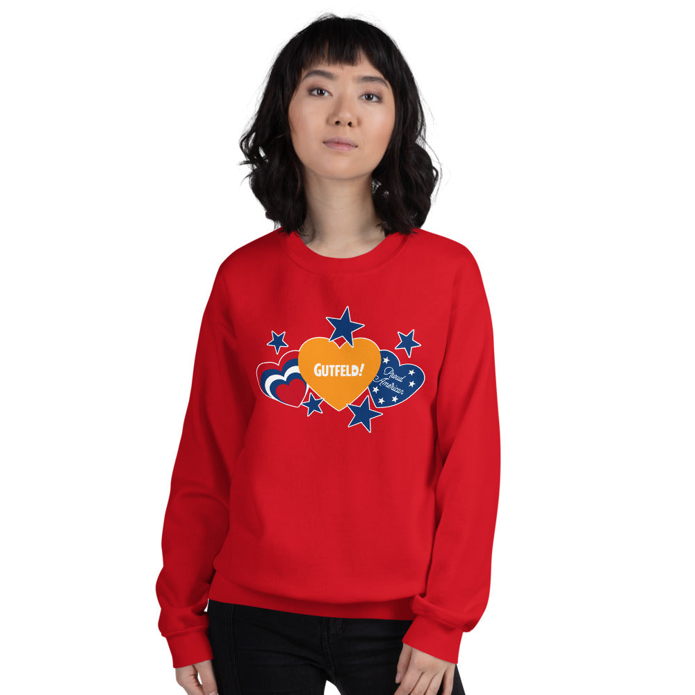 Gutfeld! Proud American Hearts And Stars Sweatshirt
