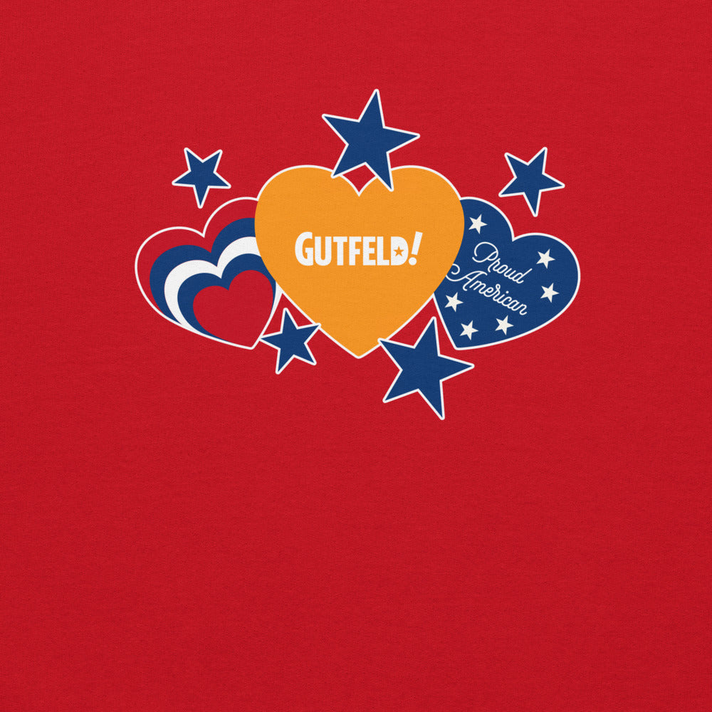 Gutfeld! Proud American Hearts And Stars Sweatshirt