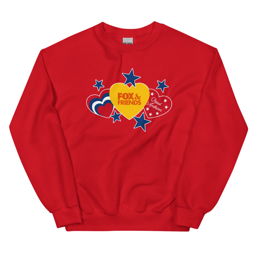Fox & Friends Hearts And Stars Sweatshirt Red