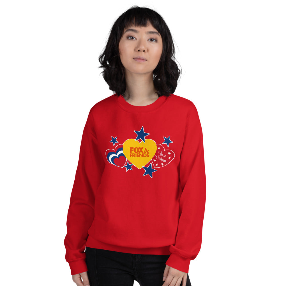 FOX & Friends Proud American Hearts And Stars Sweatshirt