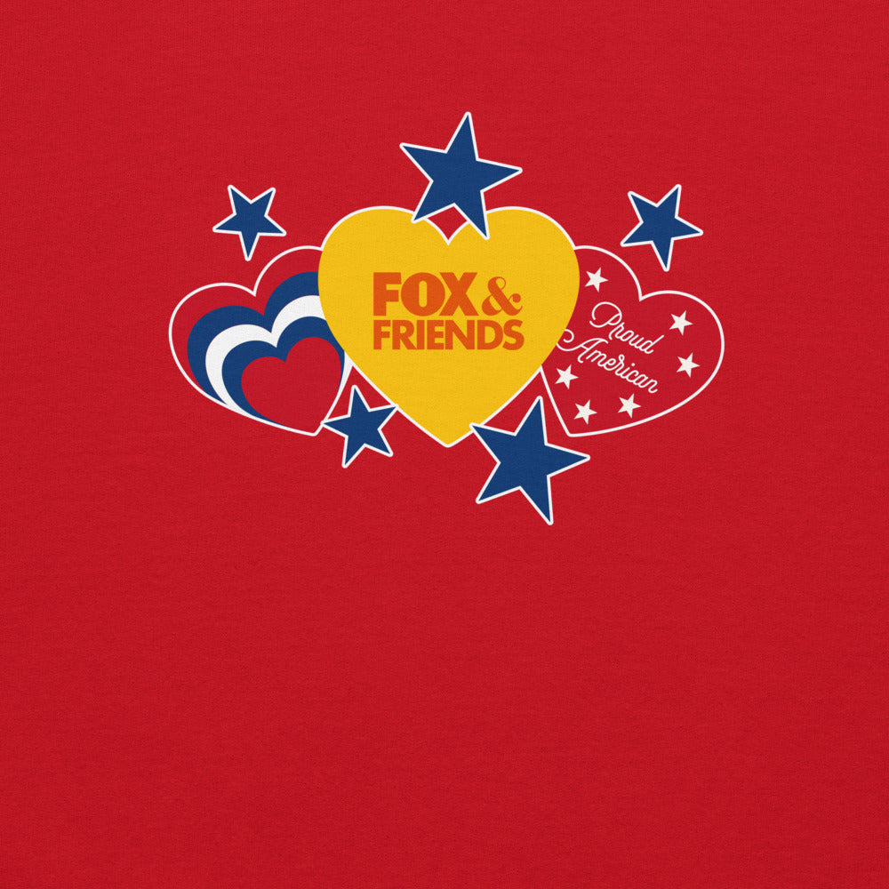FOX & Friends Proud American Hearts And Stars Sweatshirt
