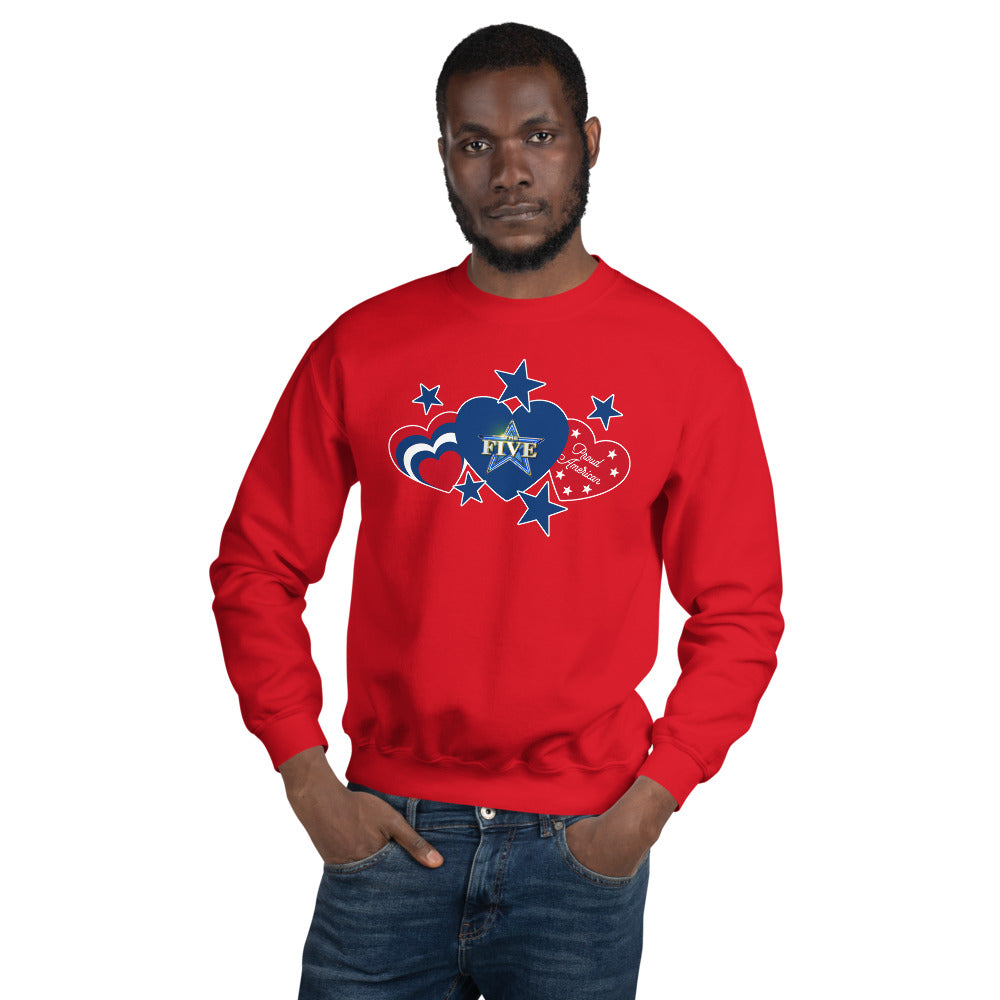 The Five Proud American Hearts And Stars Sweatshirt