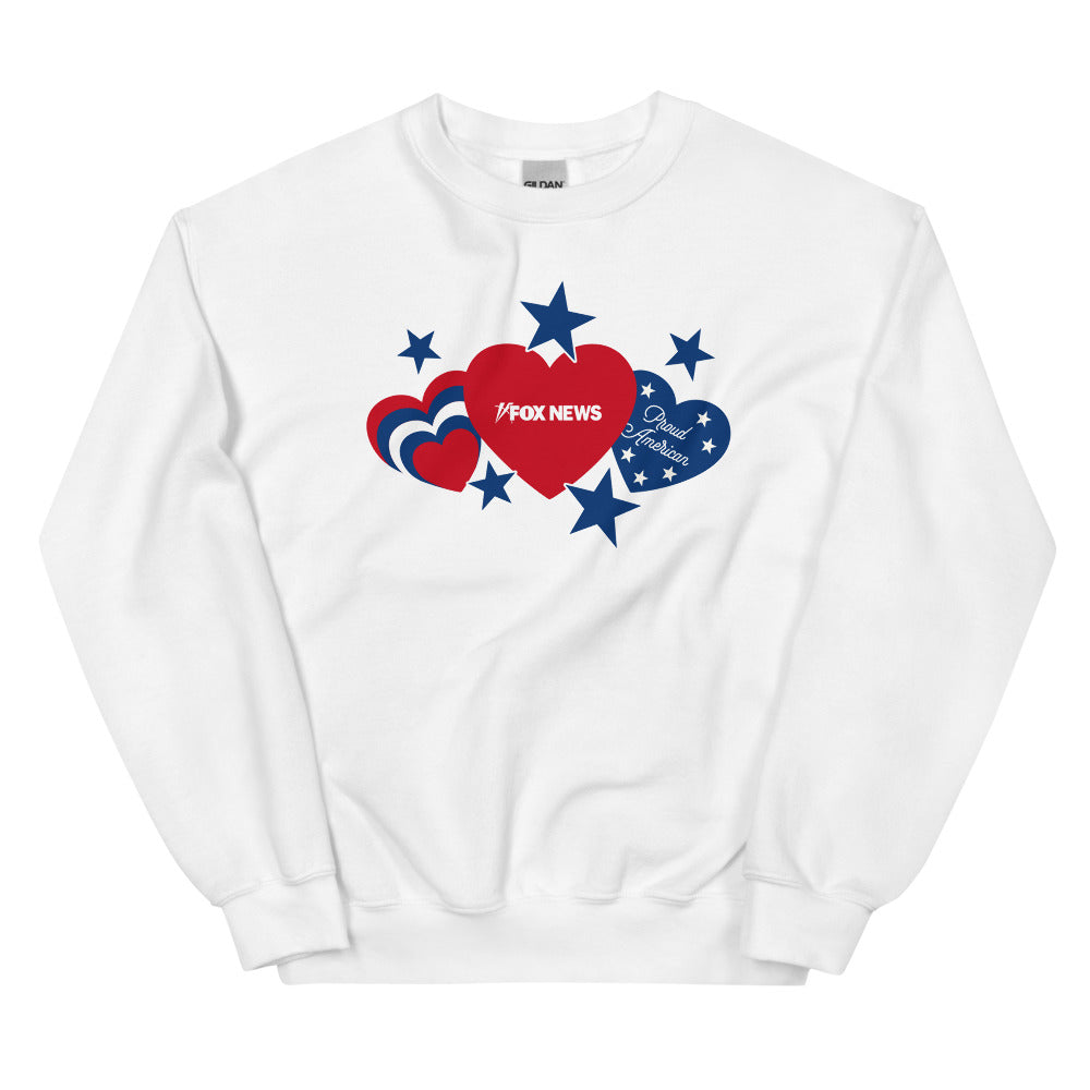 Fox News Hearts And Stars Sweatshirt White