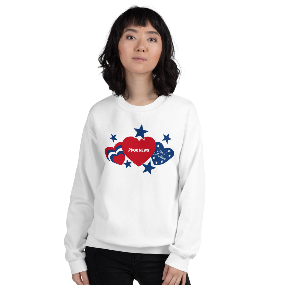 FOX News Proud American Hearts And Stars Sweatshirt