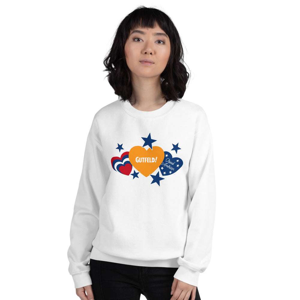Gutfeld! Proud American Hearts And Stars Sweatshirt