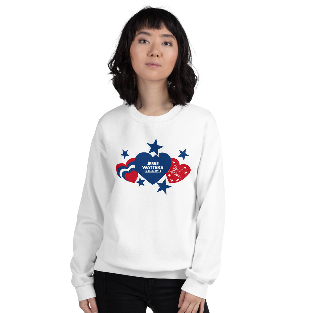 Jesse Watters Proud American Hearts And Stars Sweatshirt