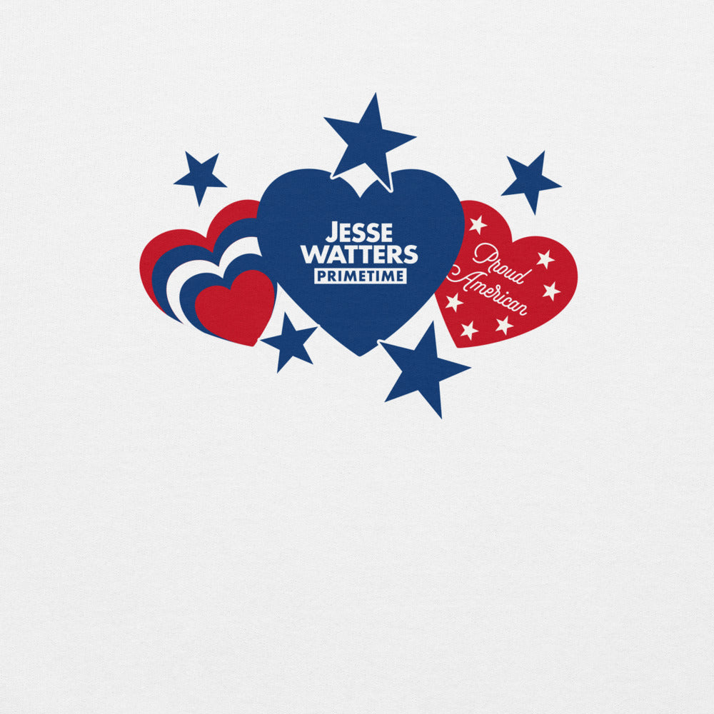 Jesse Watters Proud American Hearts And Stars Sweatshirt