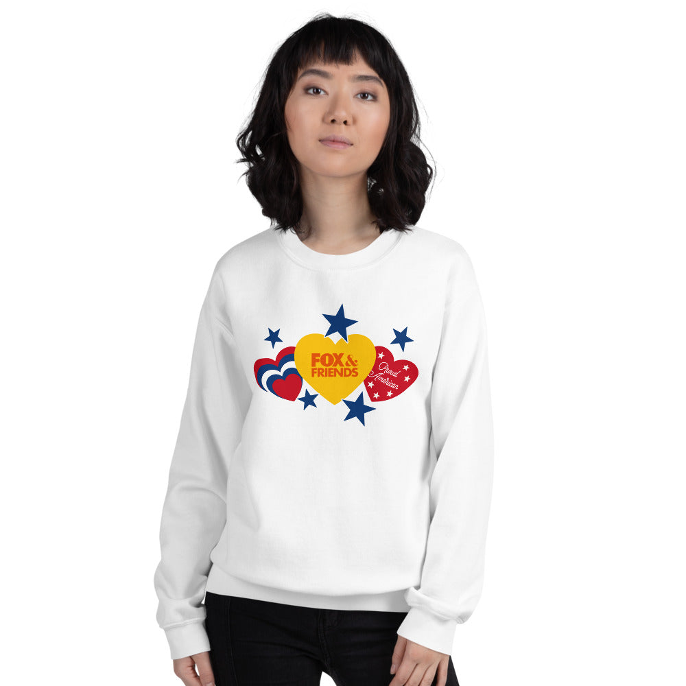 FOX & Friends Proud American Hearts And Stars Sweatshirt