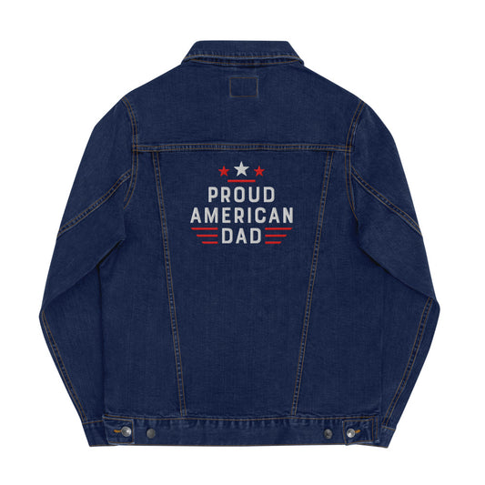 FOX News Proud American Dad Denim Jacket Classic Denim