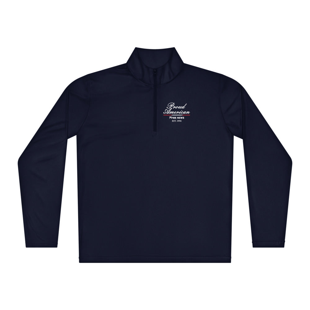 FOX News Quarter Zip Pullover Proud American True Navy