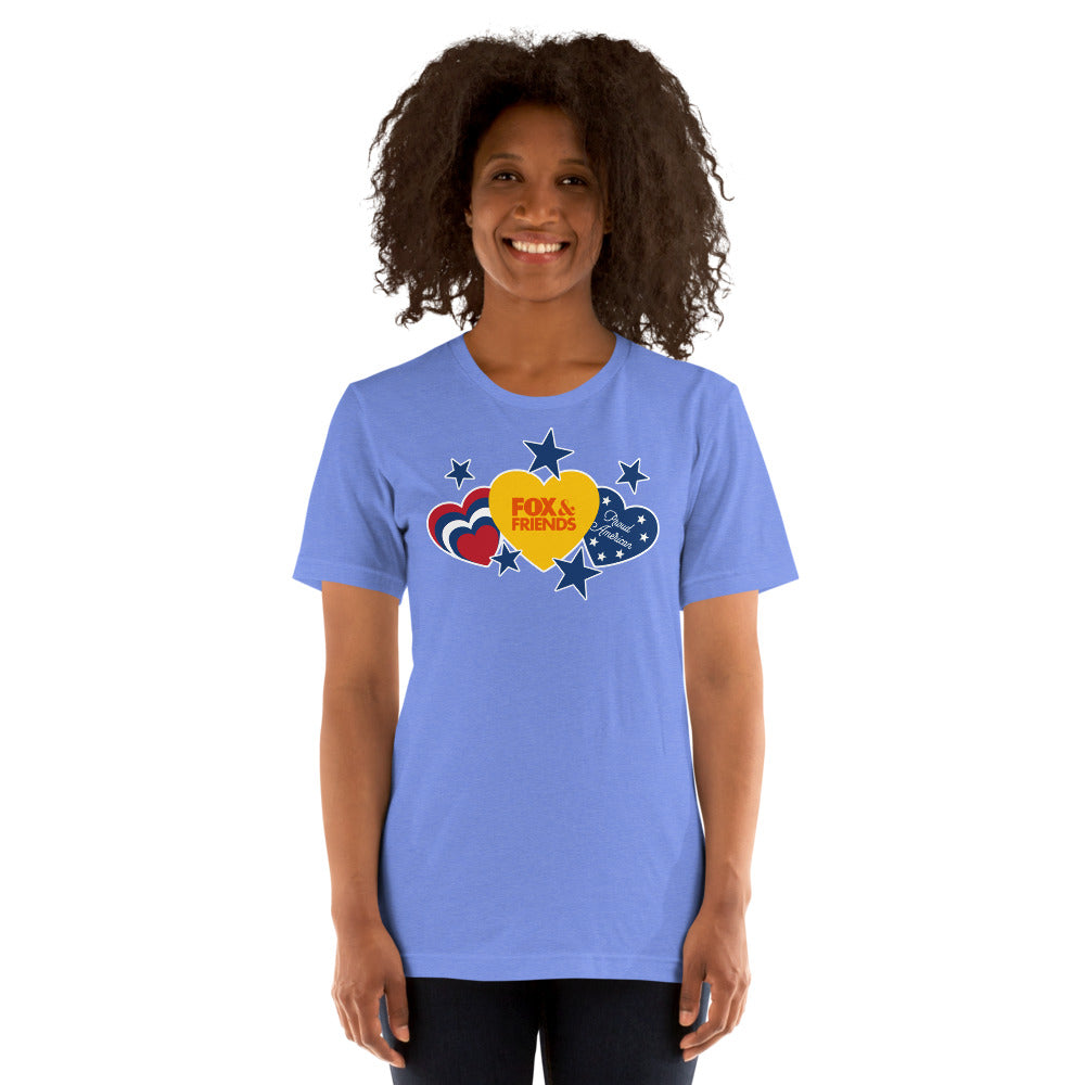 FOX & Friends Proud American Hearts And Stars T-Shirt