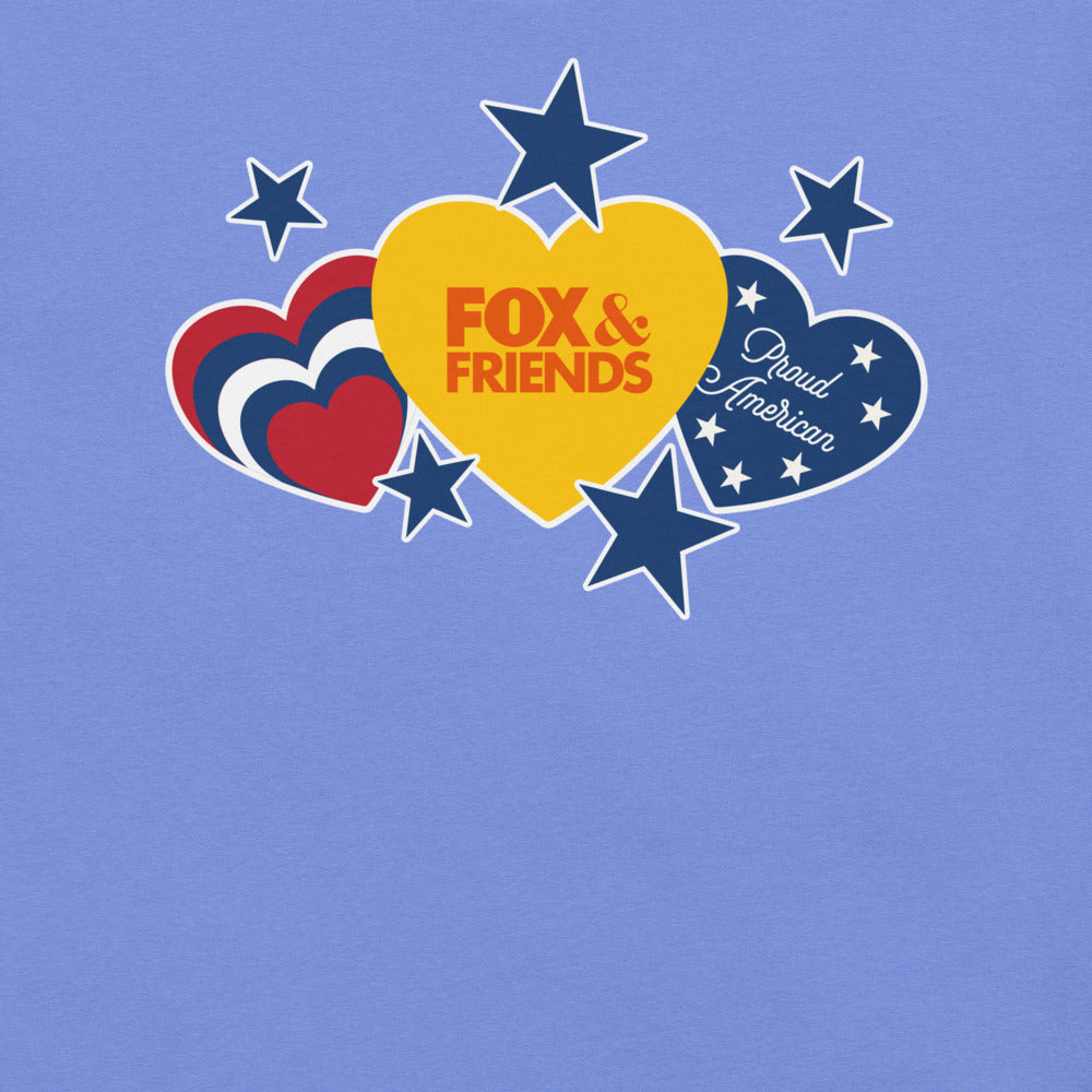 FOX & Friends Proud American Hearts And Stars T-Shirt