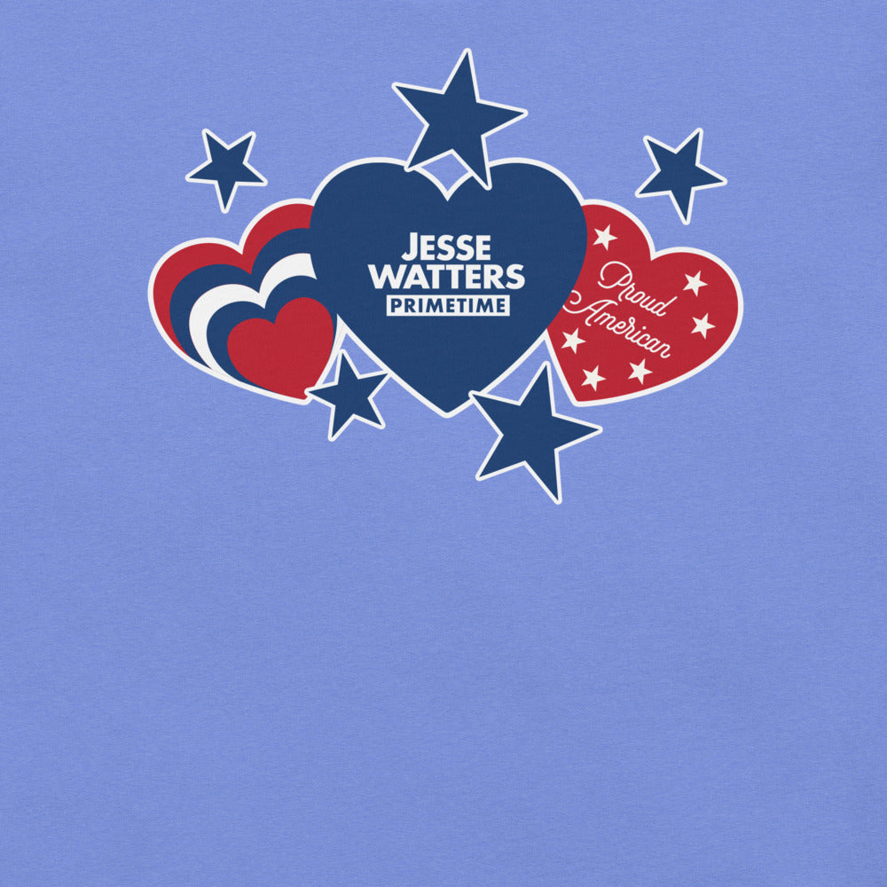Jesse Watters Proud American Hearts And Stars T-Shirt