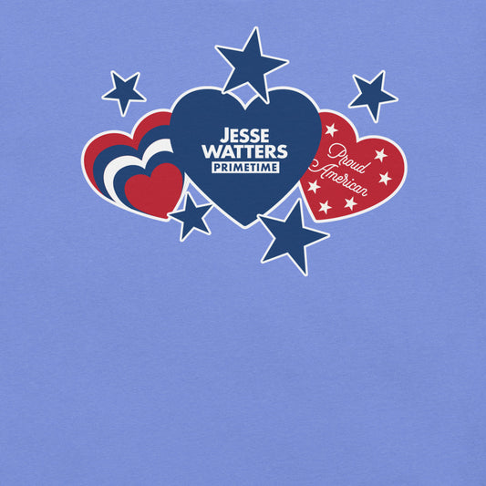 Jesse Watters Proud American Hearts And Stars T-Shirt
