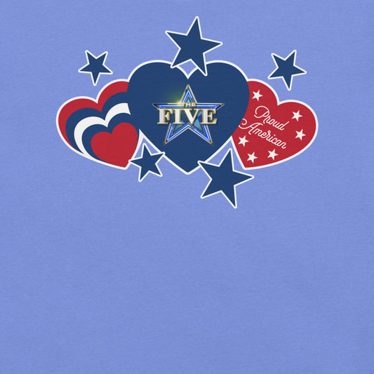 The Five Proud American Hearts And Stars T-Shirt
