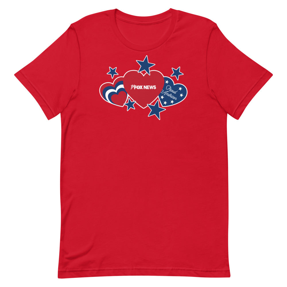 FOX News Proud American Hearts And Stars T-Shirt