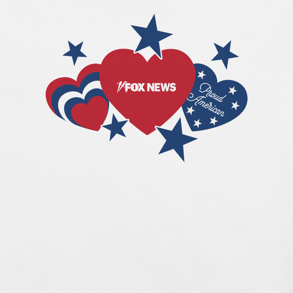 Fox News Proud American Hearts And Stars T-Shirt White