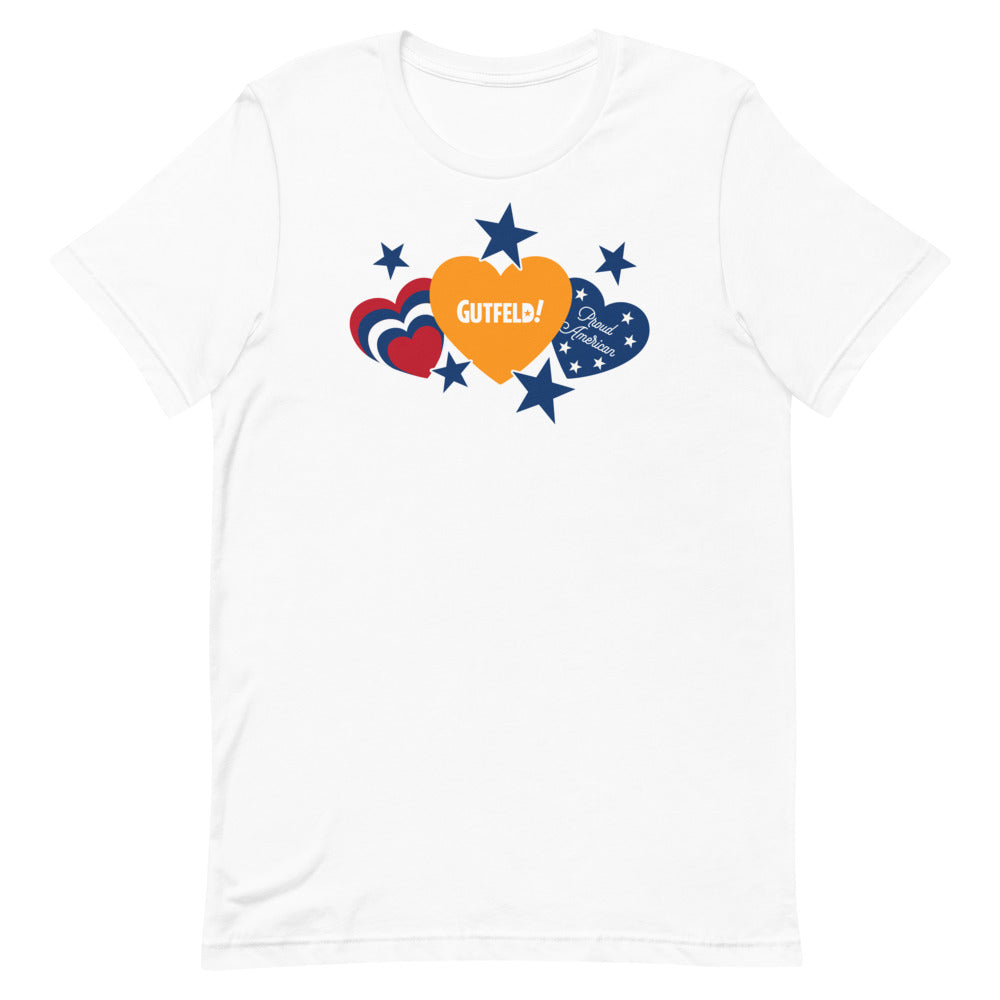 Gutfeld! Proud American Hearts And Stars T-Shirt