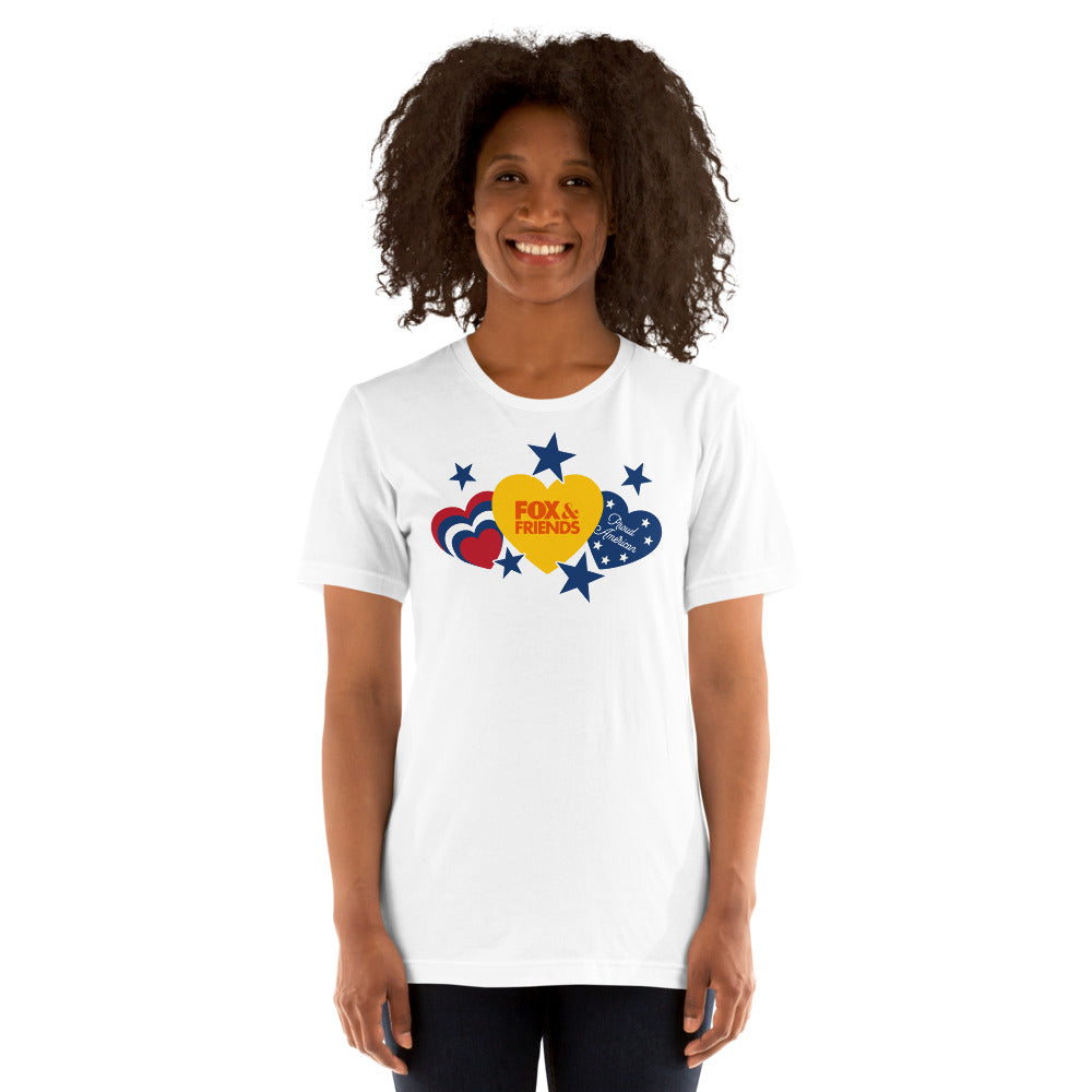 FOX & Friends Proud American Hearts And Stars T-Shirt