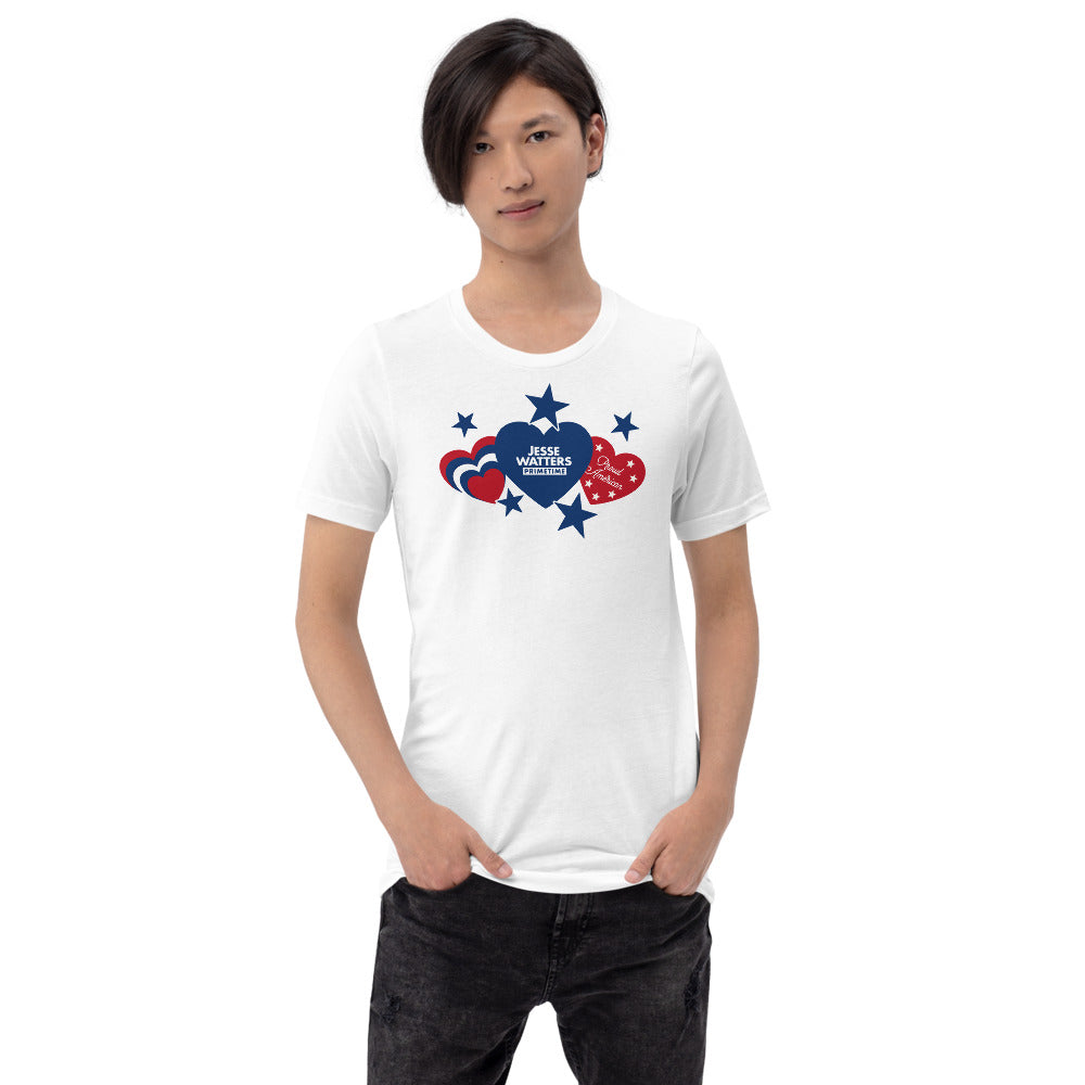 Jesse Watters Proud American Hearts And Stars T-Shirt