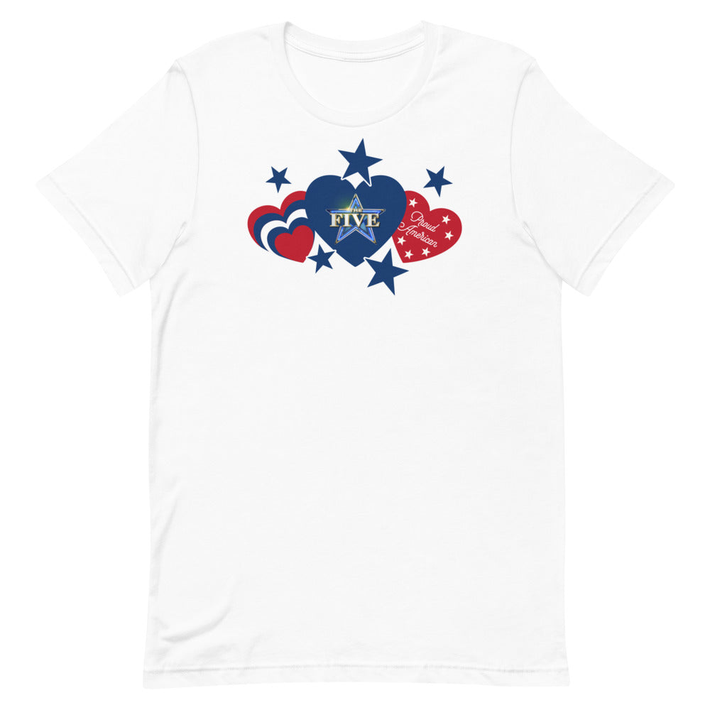 The Five Proud American Hearts And Stars T-Shirt