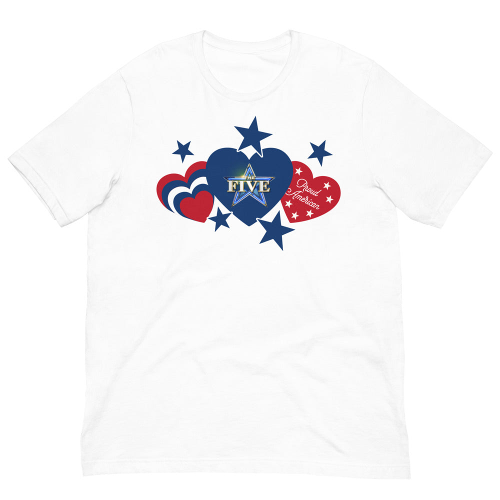 The Five Proud American Hearts And Stars T-Shirt