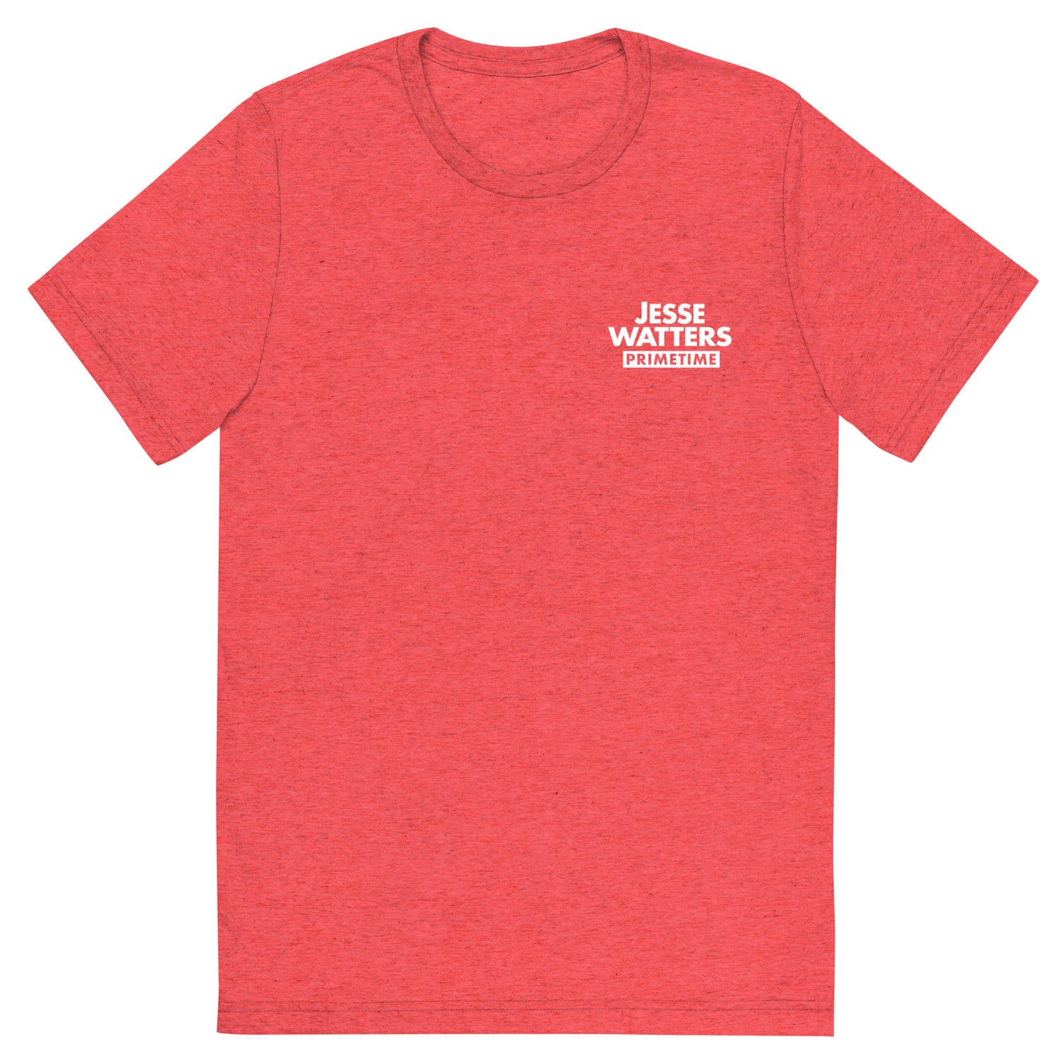 A stylish apparel presentation of the Jesse Watters Primetime t-shirt on a neutral background.