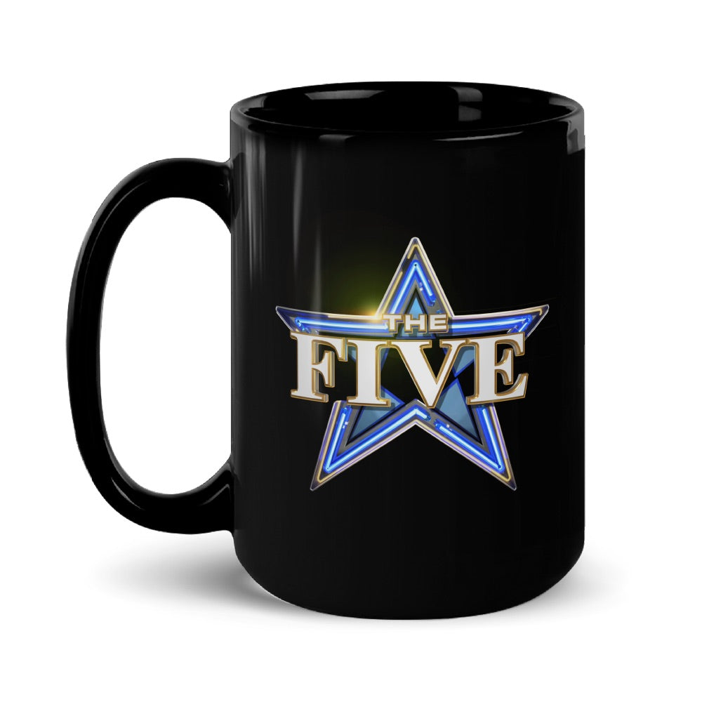 The Five Logo Personalized Black Mug - 15oz