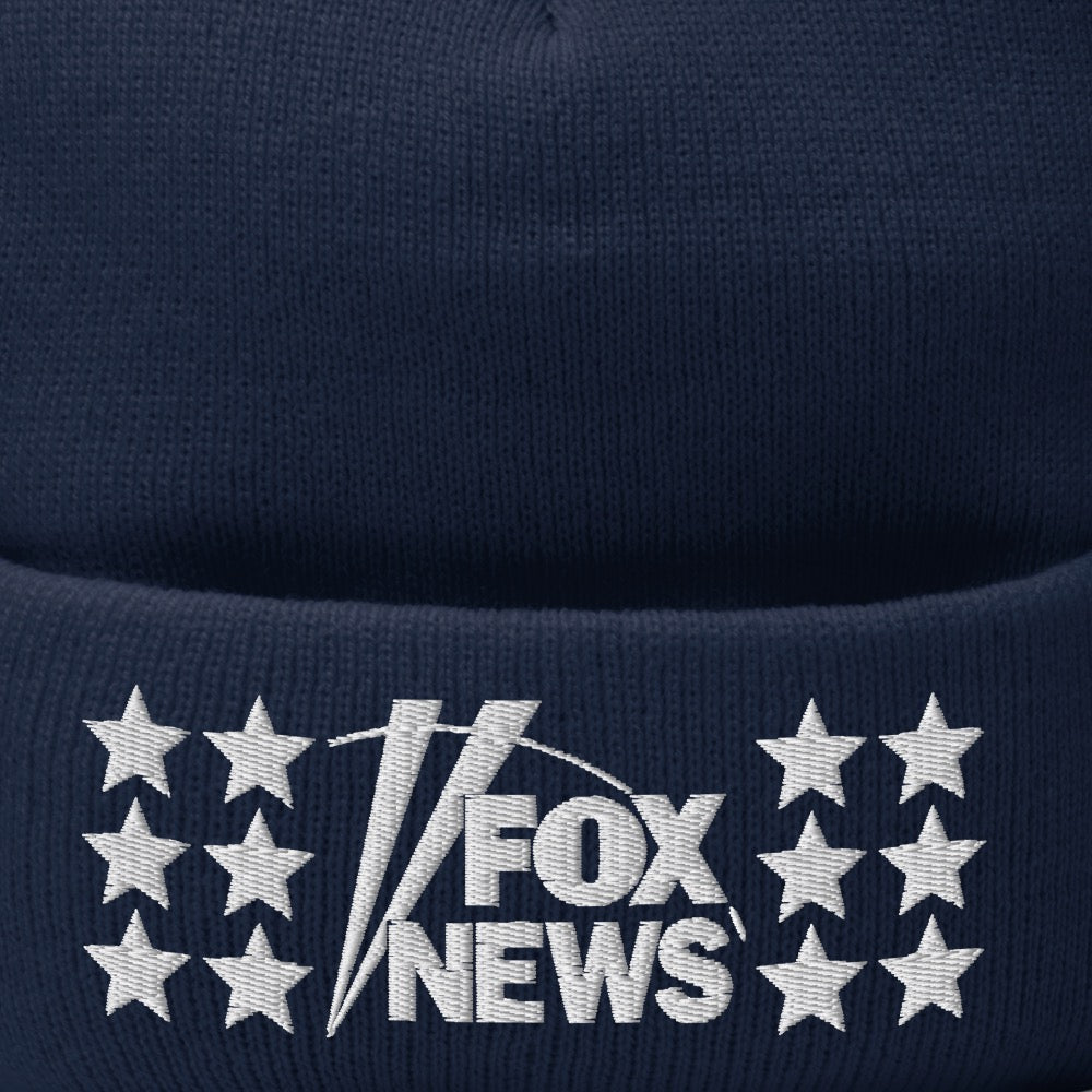 Fox Merchandise FOX News Embroidered Pom Pom Beanie