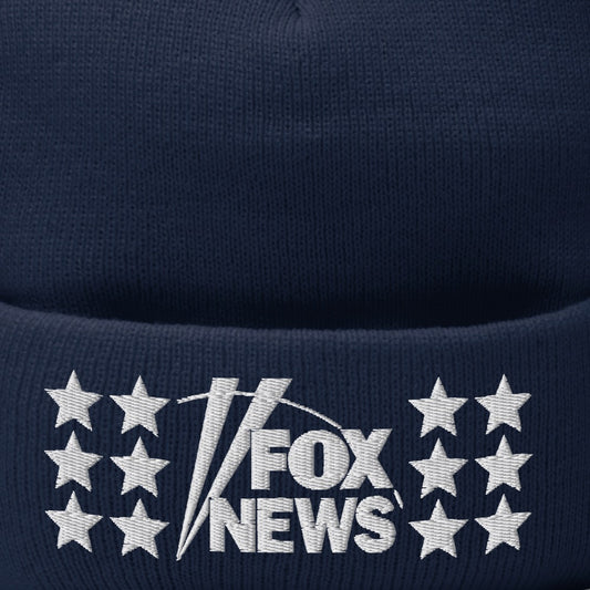 FOX News Embroidered Pom Pom Beanie